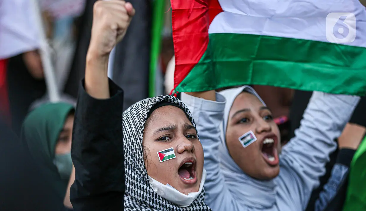 Pengunjuk rasa menilai apa yang dilakukan Israel itu sudah menyalahi aturan dan diluar norma kemanusiaan. (Liputan6.com/Faizal Fanani)