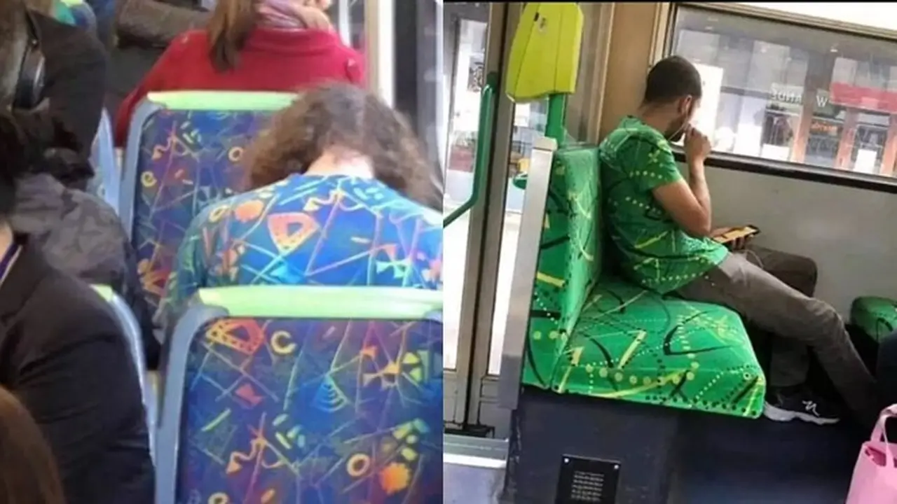 6 Momen Tak Sengaja Motif Baju Sama Dengan Kursi di Bus Ini Kocak