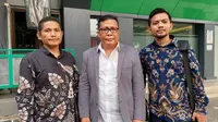 Maxi Karepu, kuasa hukum Dominiq Key usai sidang perdana dugaan wanprestasi terhadap Sutradara Erwin Arnada, digelar di Pengadilan Negeri Jakarta Selatan, Kamis (9/11/2023). (Dok. via M Altaf Jauhar)
