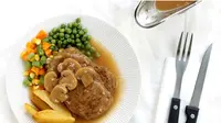 Menu Maksi: Steak Tempe Saus Jamur Lada Hitam