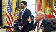Presiden Amerika Serikat Donald Trump dan Wali Kota Terpilih New York City Zohran Mamdani di Ruang Oval, Gedung Putih, Jumat (21/11/2025). (Dok. AP/Evan Vucci).