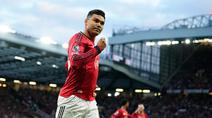 Manchester United berhasil memetik kemenangan penting saat menjamu Brentford dalam laga lanjutan Liga Inggris 2025/2026 di Old Trafford, Manchester, Inggris, Senin (27/04/2026) waktu setempat. (AP Photo/Dave Thompson)