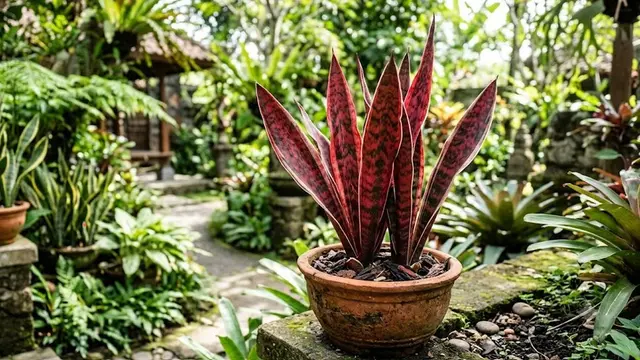 Bunga Lidah Mertua Warna Merah