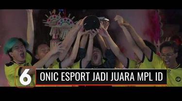 Hanya butuh waktu 10 menit, Tim Onic Esports dalam menghancurkan benteng RRQ Hoshi dalam MPL Indonesia. Selain berhak atas tiket ke kejuaraan Mobile Legend di Singapura, Onic Esports juga berhasil raih hadiah Rp 4,5 miliar.