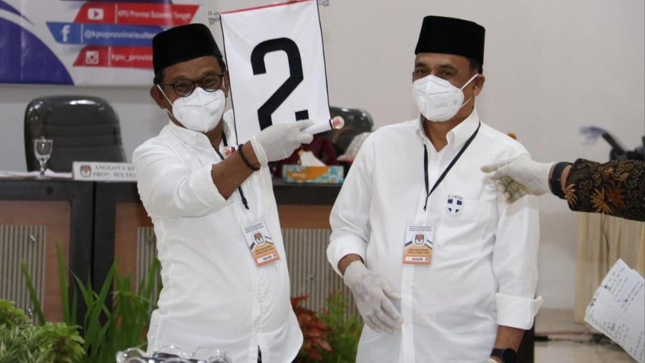 Pasangan Calon Gubernur dan Calon Wakil Gubernur Sulawesi Tengah (Sulteng) Rusdy Mastura dan Ma'mun Amir mendapatkan nomor urut 2