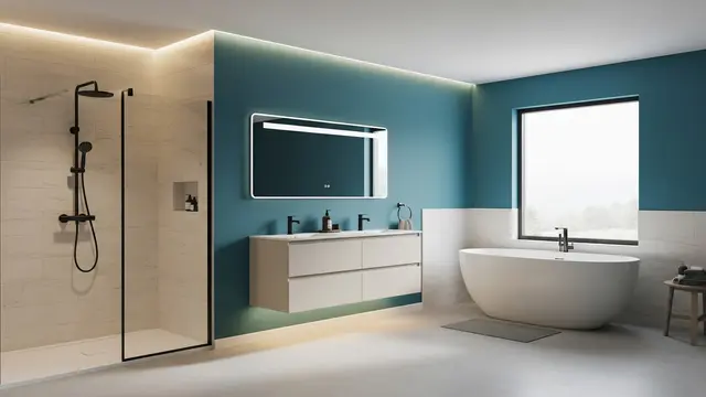 Kombinasi Warna Cat Kamar Mandi yang Berani, Kekinian, dan Bikin Kesan Lapang/AI Generated