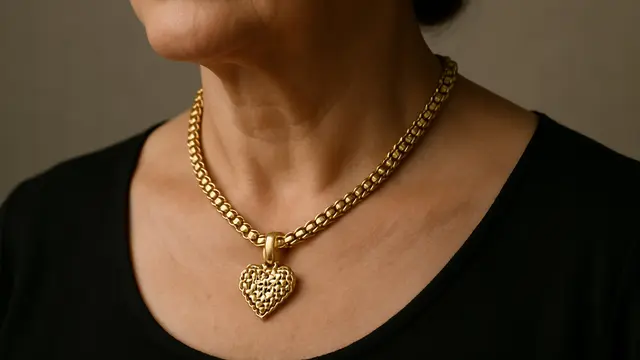 Model Kalung Rantai Tebal dengan Liontin untuk Ibu-Ibu