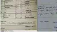 Catatan Wali Kelas di Rapor Siswa. (Sumber: 1cak.com dan Twitter/@convomf)