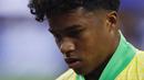 Pemain muda Brasil, Endrick saat laga Grup D Copa America 2024 melawan Kosta Rika di SoFi Stadium, Inglewood, California, Selasa (25/06/2024) WIB. (AFP/Getty Images/Buda Mendes)