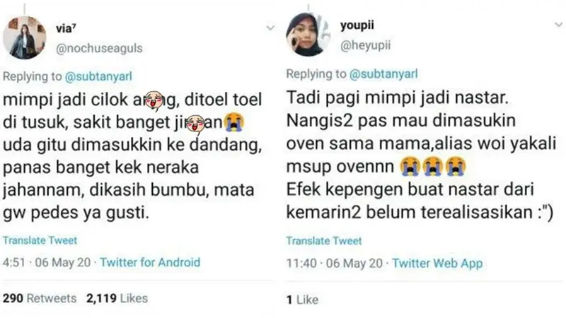 6 Cerita Mimpi Netizen Berubah Jadi Makanan Ini Kocak, Enggak Masuk Akal