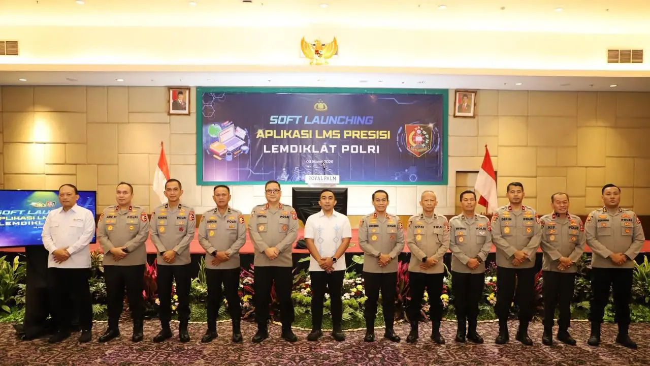 Lembaga Pendidikan dan Pelatihan (Lemdiklat) Polri melakukan soft launching aplikasi Learning Management System (LMS) Presisi sebagai platform pembelajaran digital bagi pendidikan kepolisian di Jakarta, Selasa 3 Maret 2026 (Istimewa)