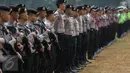 Polda Metro Jaya menggelar apel di Lapangan Banteng, Jakarta, Minggu (2/8/2015). Apel tersebut terkait persiapan konferensi organisasi kepala kepolisian ASEAN (ASEANAPOL) ke-35 dan Indonesia ditunjuk sebagai tuan rumah. (Liputan6.com/Faizal Fanani)