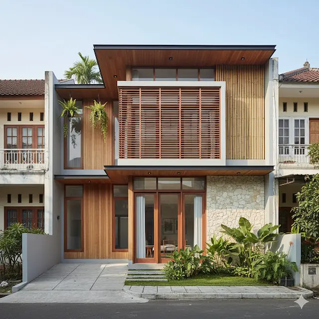 Rumah 7x10 Konsep Tropis