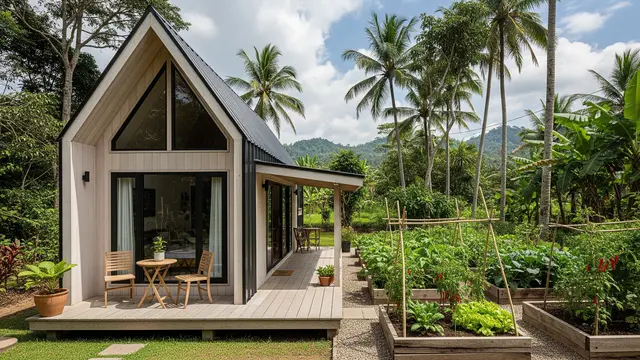 Model Rumah Mungil Tapi Punya Kebun dan Teras Samping yang Lega