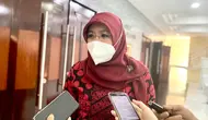 Kepala Biro Komunikasi dan Pelayanan Publik Kementerian Kesehatan (Kemenkes) RI Siti Nadia Tarmizi menjelaskan soal status kedaruratan COVID-19 di Indonesia. Menurutnya, hal ini masih dalam tahap pembahasan (17/5/2023). Foto: Ade Nasihudin/Liputan6.com.