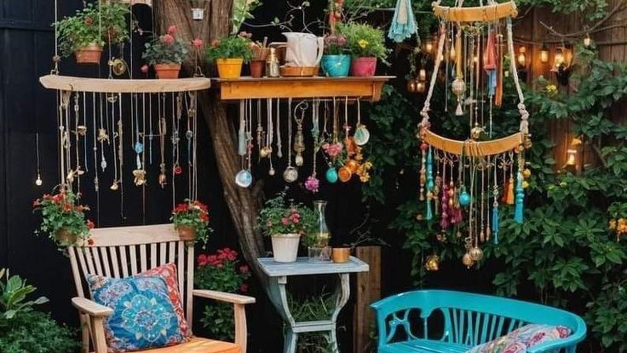Ilustrasi Taman Depan Rumah dengan Lahan Sempit Bernuansa Bohemian (©Pinterest)