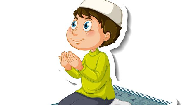 Ilustrasi anak laki-laki, islami, muslim