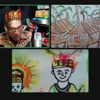 Pendongeng legendaris PM Toh membawakan Hikayat Waktu Orang Mentawai dalam format daring bersama Museum MACAN (Foto: Fimela.com/Novi Nadya)