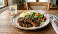 Resep Steak Tempe Saus Lada Hitam. (AI Generated)