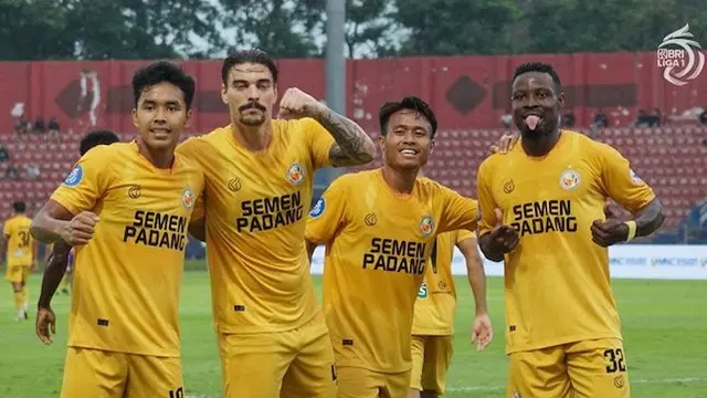 Selebrasi gol pemain Semen Padang pada laga BRI Liga 1 2024/2025 (c) PT LIB