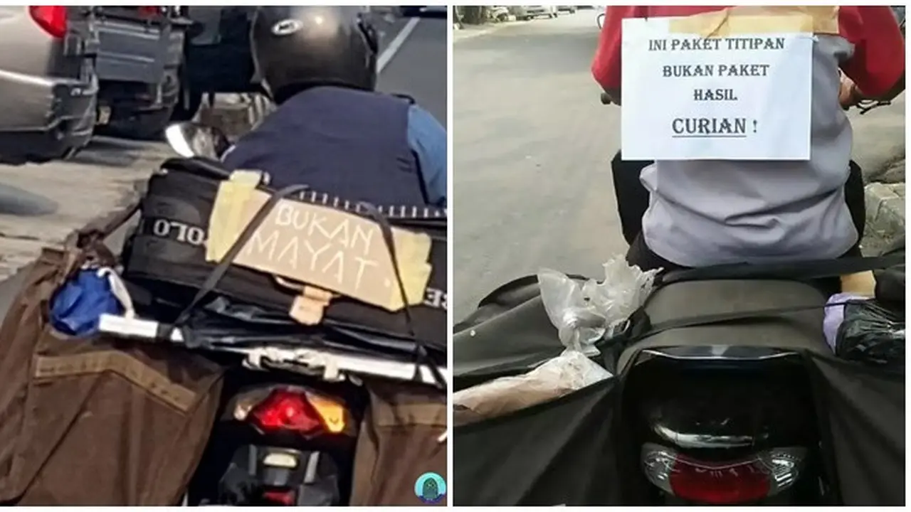 9 Tulisan Kocak di Belakang Motor saat Bawa Barang Ini Bikin Geleng Kepala