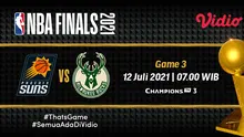 Live streaming Bucks vs Suns di final NBA 2021, Senin (12/7/2021) dapat disaksikan melalui platform Vidio. (Dok. Vidio)