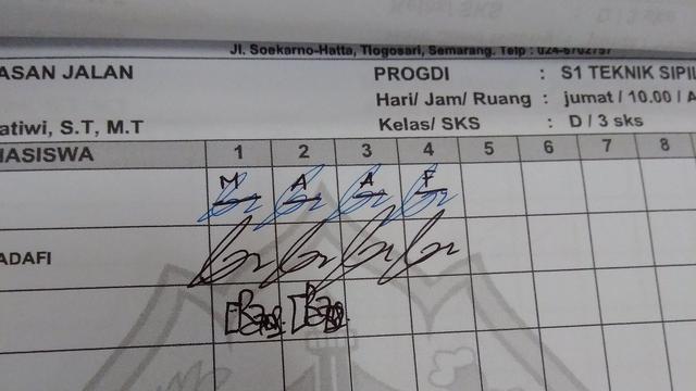 6 Tanda Tangan Mahasiswa di Presensi Absen Kuliah Ini Nyeleneh, Kocak