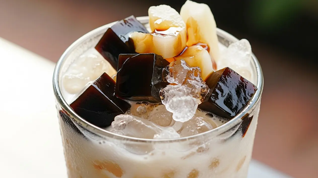 Cara Buat Es Cincau Kolang Kaling (Image by Gemini AI)