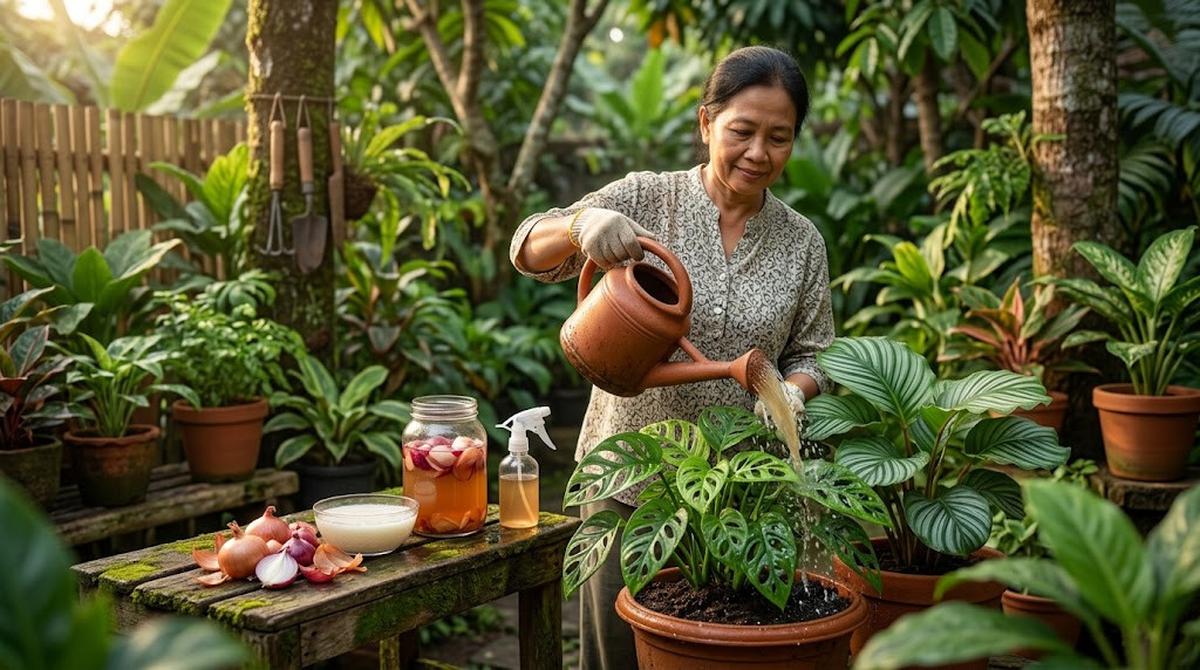 Campuran Air Cucian Beras dan Limbah Kulit Bawang untuk Pupuk Alami