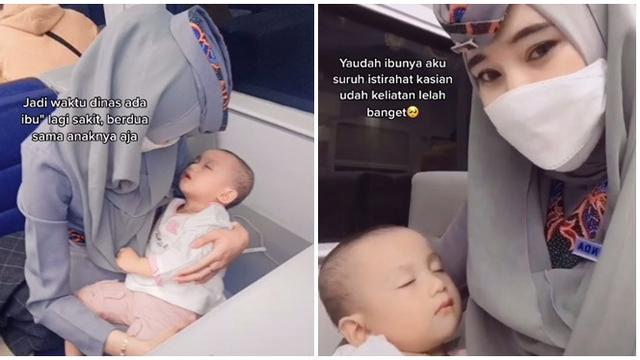Ibunya Sedang Sakit, Aksi Pramugari Kereta Momong Anak Penumpang Ini Banjir Pujian