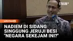Nadiem Makarim menyampaikan pleidoi atau nota pembelaan atas kasus dugaan korupsi pengadaan laptop chromebook, Selasa (2/6). Nadiem mengatakan kerja kerasnya salama ini untuk membangun bangsa sama sekali tidak dihargai.