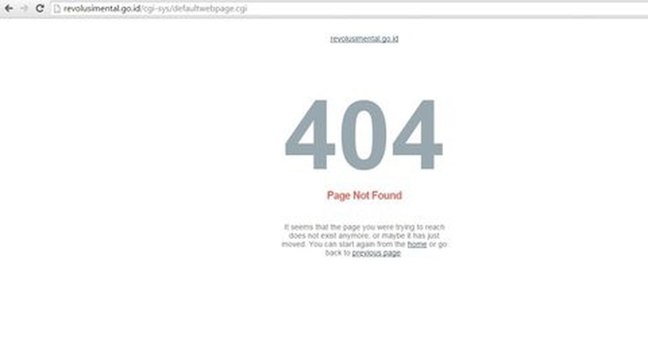 Situs revolusimental.go.id tumbang, tak bisa diakses lagi