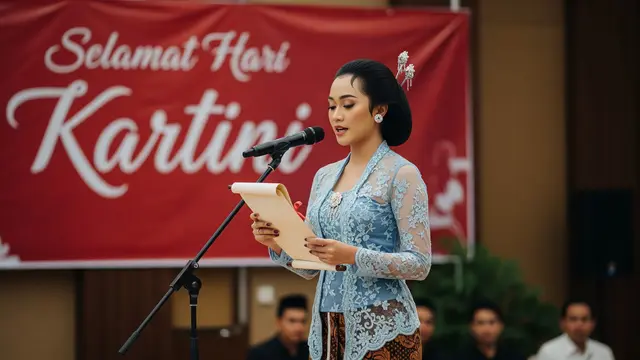 Ilustrasi Membaca Puisi tentang Hari Kartini/Gemini AI