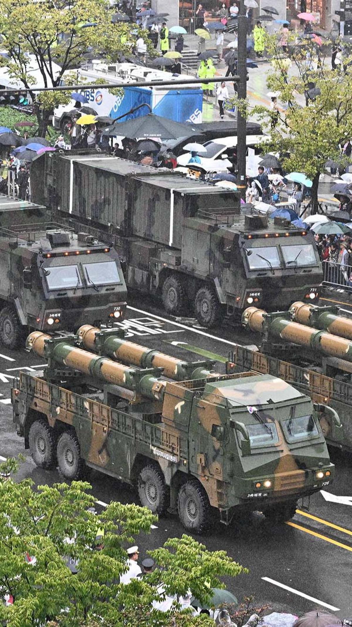 Rudal jelajah baru,&nbsp;Hyunmoo-3 turut ditampilkan dalam parade militer Korea Selatan.
