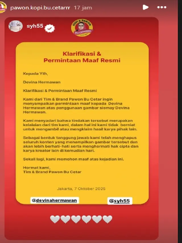 Drama Comot Foto Siomay Chef Devina Hermawan Tanpa Izin, Adik Syahrini Minta Maaf