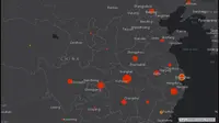 Peta persebaran virus corona yang dibuat oleh para peneliti di Civil and System Engineering di Johns Hopkins University (Sumber: https://gisanddata.maps.arcgis.com)