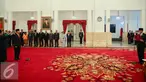 Suasana pelantikan Kepala Lembaga Sandi Negara (Lemsaneg) di Istana Negara, Jakarta, Jumat (8/1/2016). Jabatan Djoko Setiadi diperpanjang oleh Presiden Jokowi setelah sebelumnya menduduki posisi yang sama sejak 2011. (Liputan6.com/Faizal Fanani