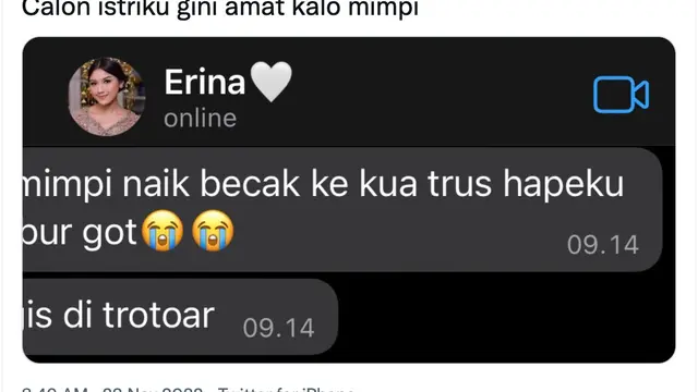 Cuitan Kaesang Pangarep soal Erina Gudono mimpi aneh. (Foto: Dok. Twitter @kaesangp)