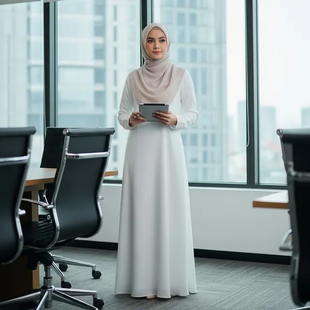 Gamis untuk Kerja yang Praktis dan Resmi (Image by Gemini AI)