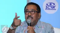 Gubernur Banten, Rano Karno menjawab pertanyaan saat diskusi bersama ICW di Jakarta. (Liputan6.com/Helmi Fithriansyah)