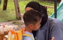 Lama Tak Jumpa, Kiano Anak Baim Wong Langsung Cium Paula Verhoeven saat Bertemu di Sekolah