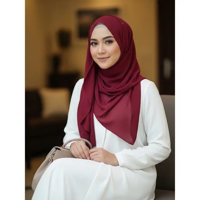 Hijab Warna Burgundy Cocok dengan Baju Warna Apa
