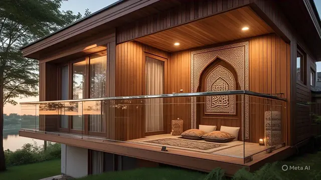 Desain Rumah Kayu Modern Bergaya Islami