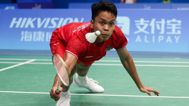 Tunggal putra Indonesia, Anthony Ginting, di Asian Games 2022.