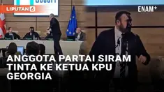 Pemilu di Georgia diwarnai insiden protes saat pengumuman hasil pemilihan parlemen. David Kirtadze, seorang anggota partai oposisi menyiram tinta ke Ketua Komisi Pemilihan Umum Giorgi Kalandarishvili. Kirtadze memprotes hasil pemilu yang menguntungka...