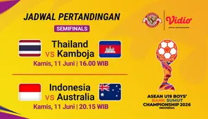 Jadwal Semifinal - AFF U19 2026 (ASEAN U19 Boys Championship) di Vidio. (doc. vidio)