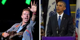 Grup band kenamaan Coldplay menampilkan penyanyi tamu di album terbaru mereka yang berjudul ‘A Head Full of Dreams’. Tidak tanggung-tanggung, grup dengan pentolan vokalis Chris Martin ini memasukkan suara Presiden Barack Obama. (Bintang/EPA)