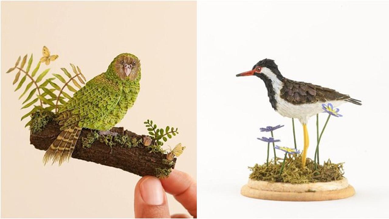 8 Potret Patung Burung dari Potongan Kertas Ini Curi Perhatian, Detailnya Mengagumkan