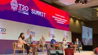 Plenary Session 1 dalam KTT T20 di Nusa Dua, Bali pada 5 September 2022 membahas tentang G20 yang diharapkan menjadi jembatan untuk berbagai konflik dunia. (Liputan6/Benedikta Miranti)
