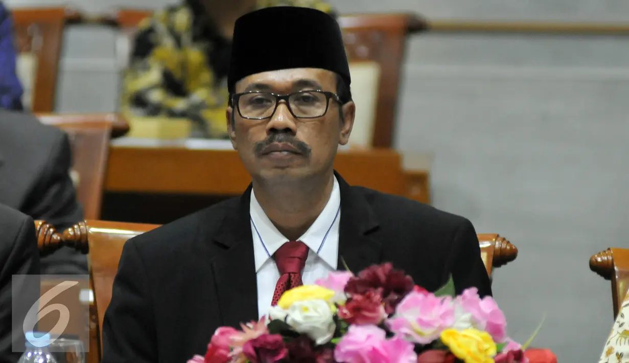 Dubes RI untuk Kerajaan Arab Saudi, Agus Maftuh saat menghadiri Rapat Kerja dengan Komisi VIII DPR RI di Kompleks Parlemen, Senayan, Jakarta, Kamis (21/4). (Liputan6.com/Johan Tallo) 